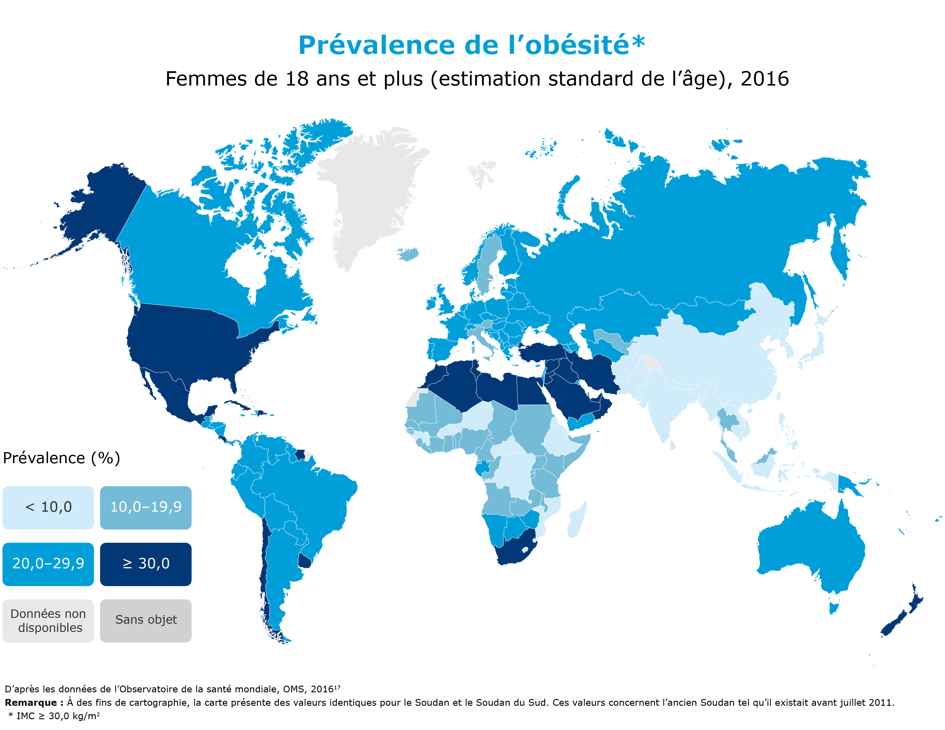 Femmes de 18 ans et plus (estimation standard de l’âge), 2016